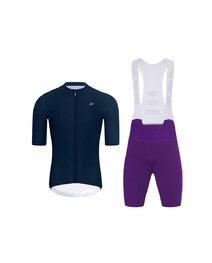 HOLOKOLO Kurzarm Radtrikot und Shorts - AEROLITE - Lila/Blau
